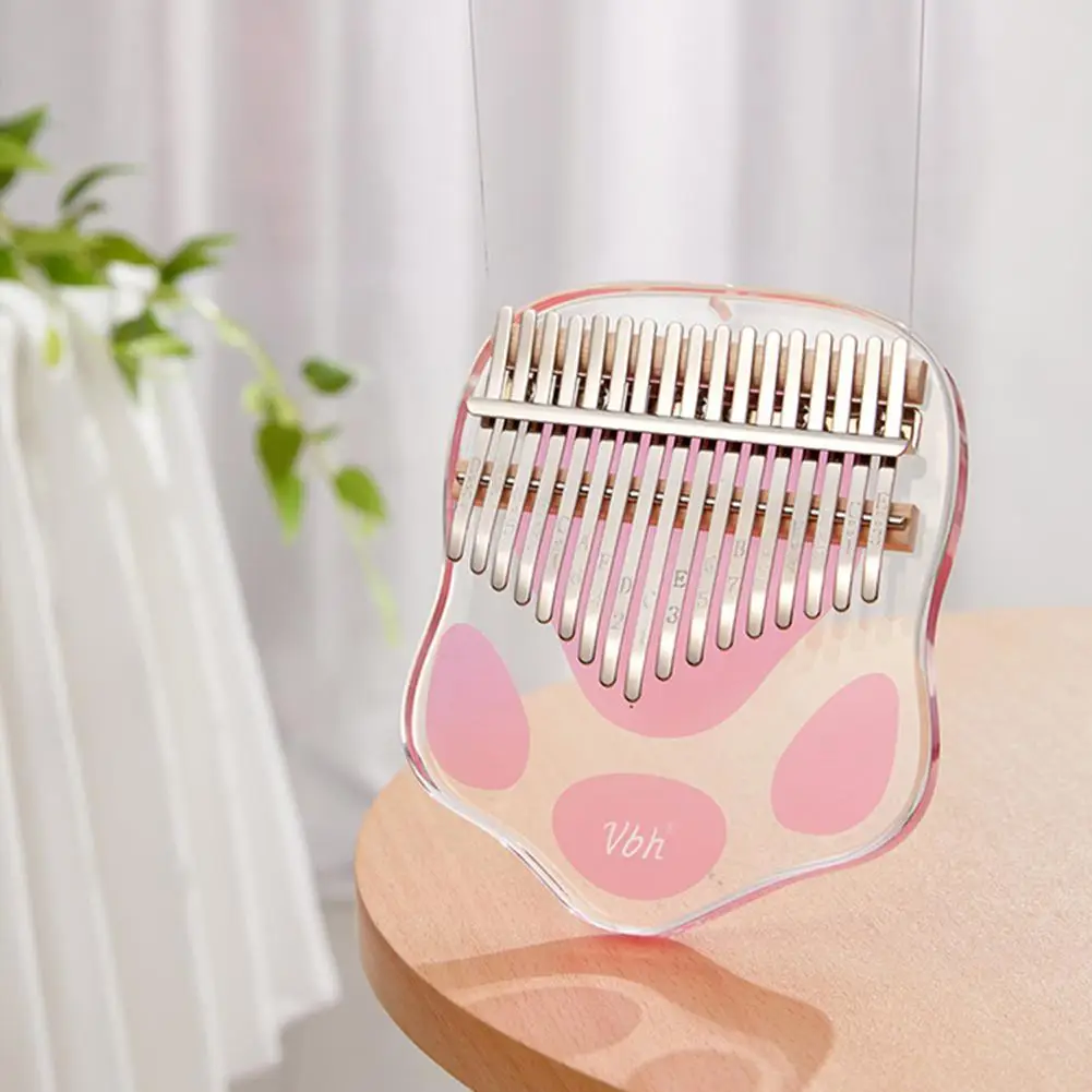 Прозрачная 17 клавиш Kalimba большой палец пианино милая розовая кошачья лапа