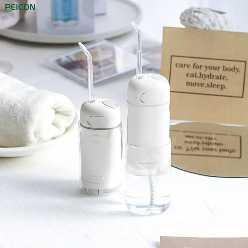

Portable Oral Irrigator USB Rechargeable Dental Water Jet Flosser Mini IPX7 Tooth Cleaner 4 Jet Tip 200ml Water Tank 3 Modes