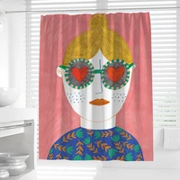 personality girl prints shower curtains rural idyllic flowers european garden shower curtain with 12 hooks polyester cloth