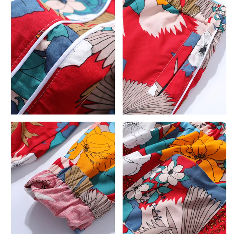 

PYJTRL Men Floral Printed Pants Track Pants Straight Elastic Waist Sweatpants