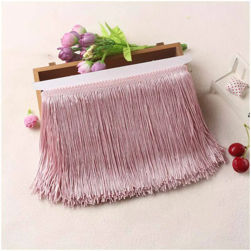 Deep pink 10 м/лот, 10 см ширина, полиэстер, бахрома, шифрование, двойная нить, кружево, отделка для латинских платьев, занавески, сделай сам, ткань, аксессуары - Цвет: Deep pink