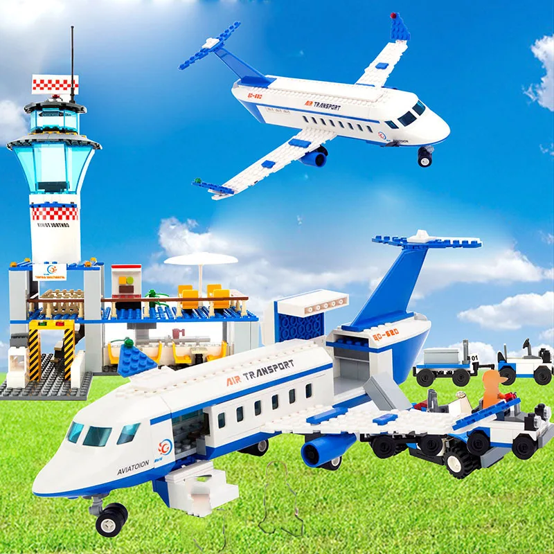 

City Aviation Aircraft Series Building Blocks Sets High-tech Bricks Air Transport Model Compatible Toys For Children gift