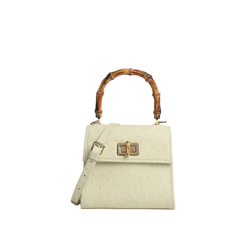 

Genuine Leather Mini Hand Bag Women 2021 Designer Luxury Hasp Purses and Handbags Bamboo Joint Handle Cross Body Shoulder Bag