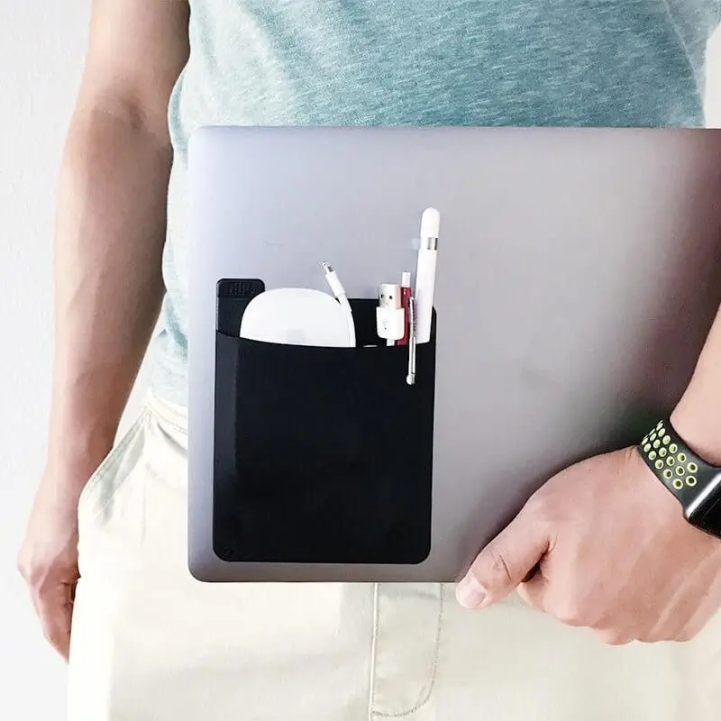 

Adhesive Laptop Back Storage Bag Multi-Pocket Storage Bag Tablet Holder Storage Computer Tablet Accessories Storage Organizer