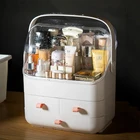 Коробка для макияжа, модный трехслойный прозрачный портативный органайзер большой емкости, пластиковый ящик для хранения губной помады, лака для ногтей