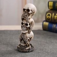 horror skull ornaments simulation ghost skull model figurine halloween bar display home room office desk decoration accessories