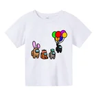 Забавная мультяшная футболка между нами для детей, для мальчиков и девочек, милая футболка с изображением персонажа аниме, милая детская футболка для мальчиков, летние футболки