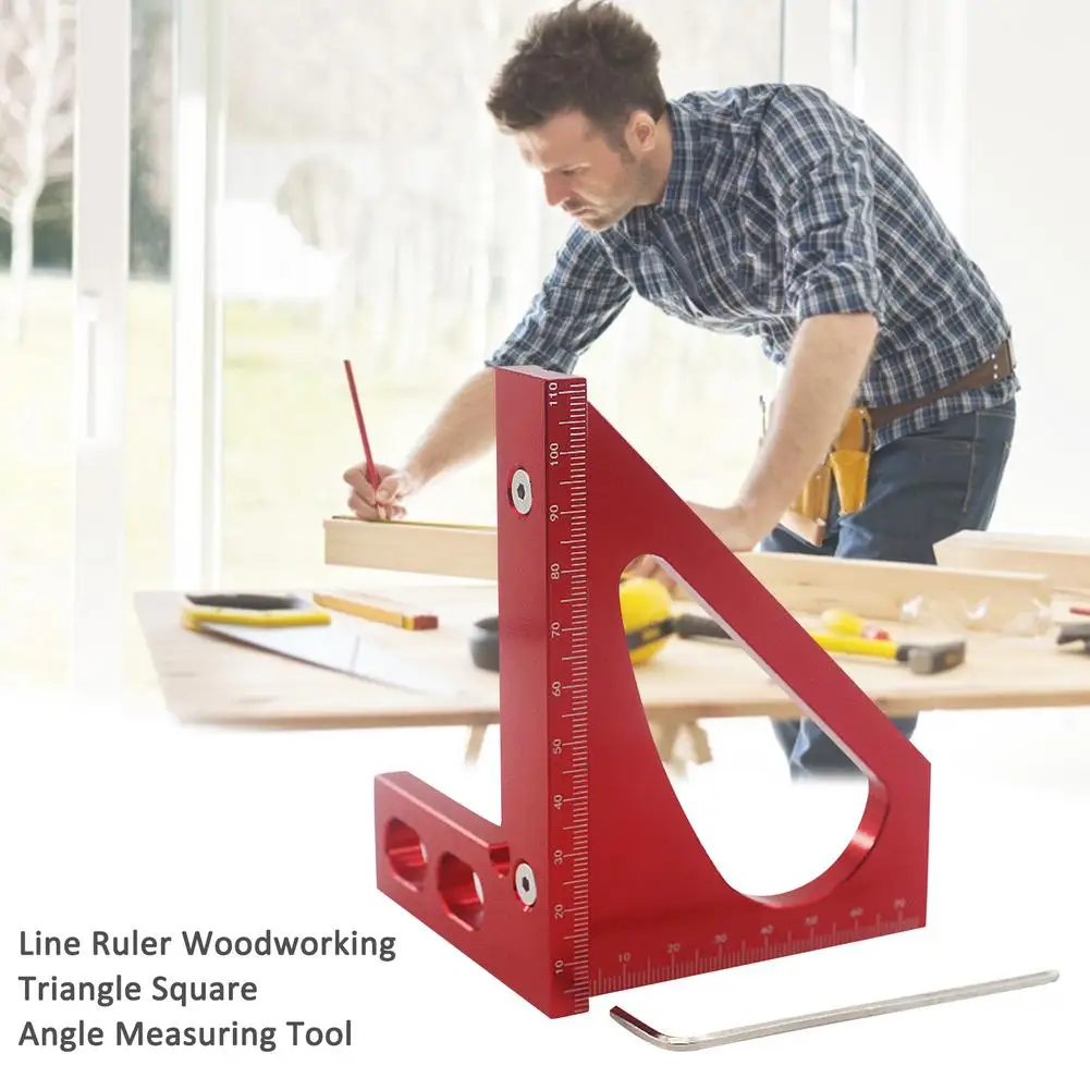 Line Ruler Woodworking Triangle Square Angle Measuring Tool Precision Accurate Tri-square Scriber Saw Guide | Инструменты