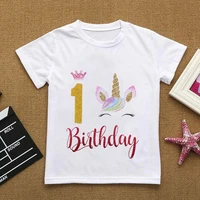 new brand girls animal print t shirt unisex unicorn tee clothes children cartoon pink top 2 3 4 5 6 7 8 years kids birthday wear