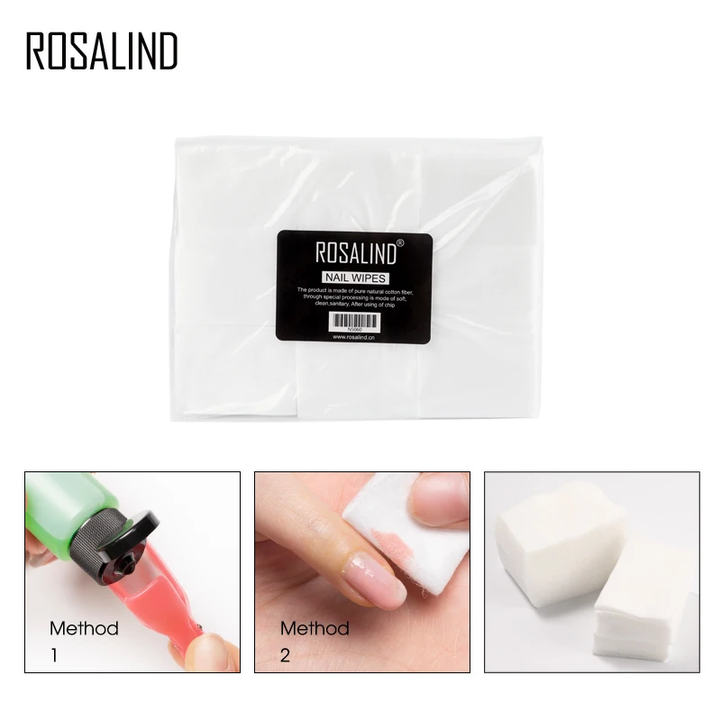 Безворсовые салфетки для снятия лака ногтей ROSALIND 900 шт./лот обезжиривающие