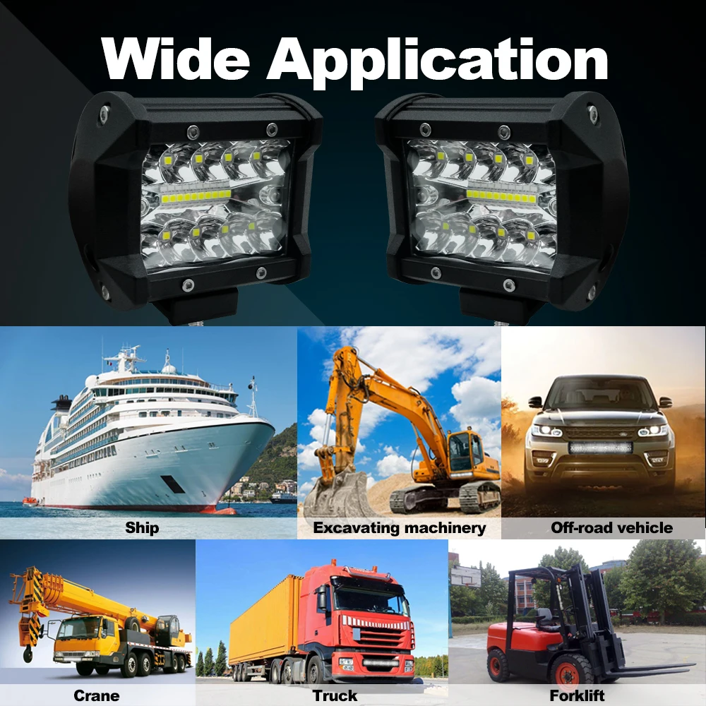 

Car Light 4 Inch Led Work Light Bar 60W 6000K White Waterproof for Off-Road Suv Boat 4X4 Truck 12V-24V Car Work Lights