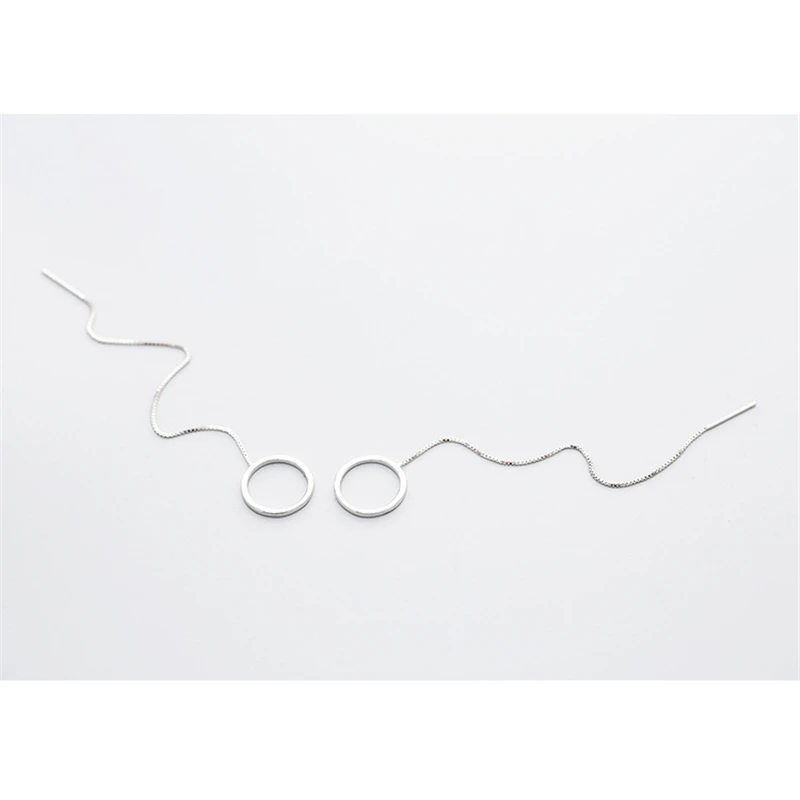 Женские серьги-подвески серебряного цвета длинные треугольные квадратные