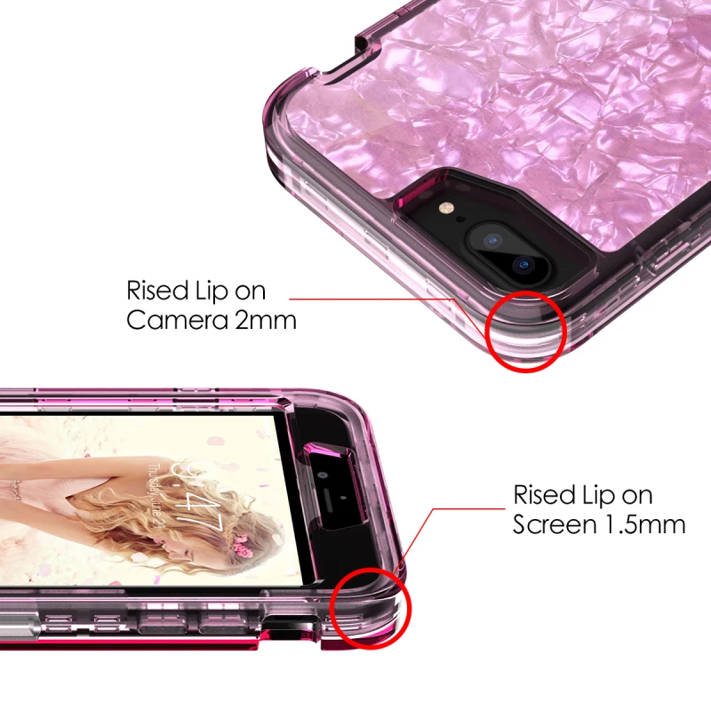 Shock Bumper Phone Case For iPhone 6 Plus case Luxury Shiny 3 in 1 Hard PC TPU Full Protection Cover for 6s Coque |