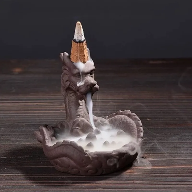 Керамическая Статуя Дракона горелка для благовоний креативный водопад