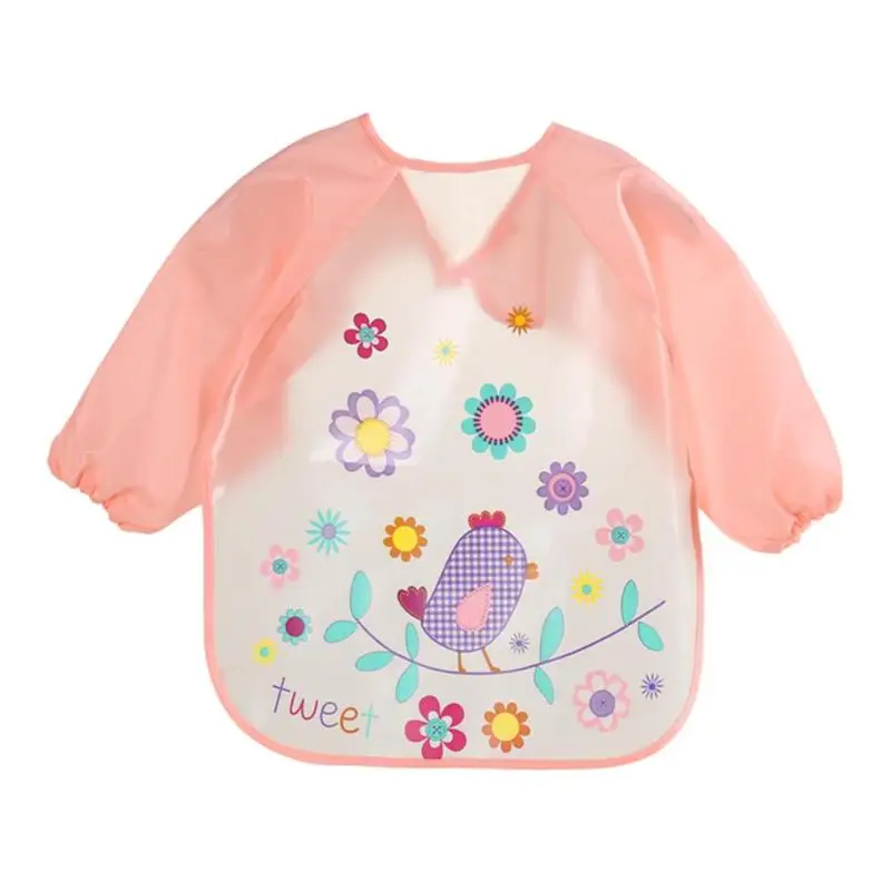 

Cartoon Waterproof Unisex Baby long sleeves anti-dressing clothing Feeding Long Sleeve Art Apron Animal Bibs Staining Clothes