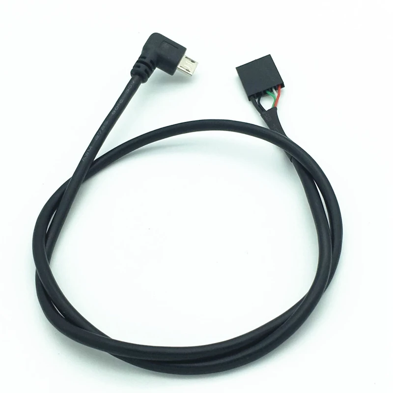 (2 шт. в упаковке) 50 см 90 градусов правый угол Micro USB папа 5 Pin Материнская плата