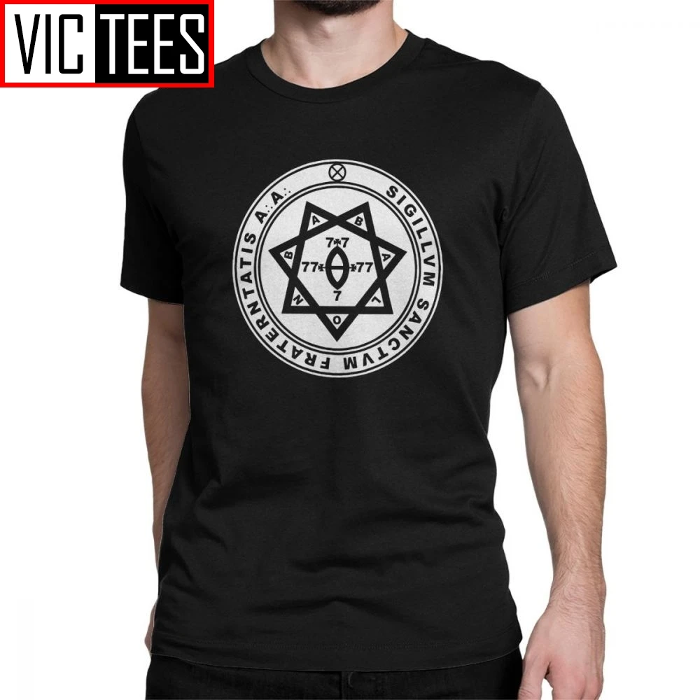 

Aleister Crowley Seal Occult Thelema Men's T Shirts Magic Solomon Magical Occult Magick Demon Evil Tee Shirt Short Sleeve