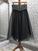 ball gown skirts 2022 spring autumn style women detachable waistband deco casual black long skirts ladies party club skirts