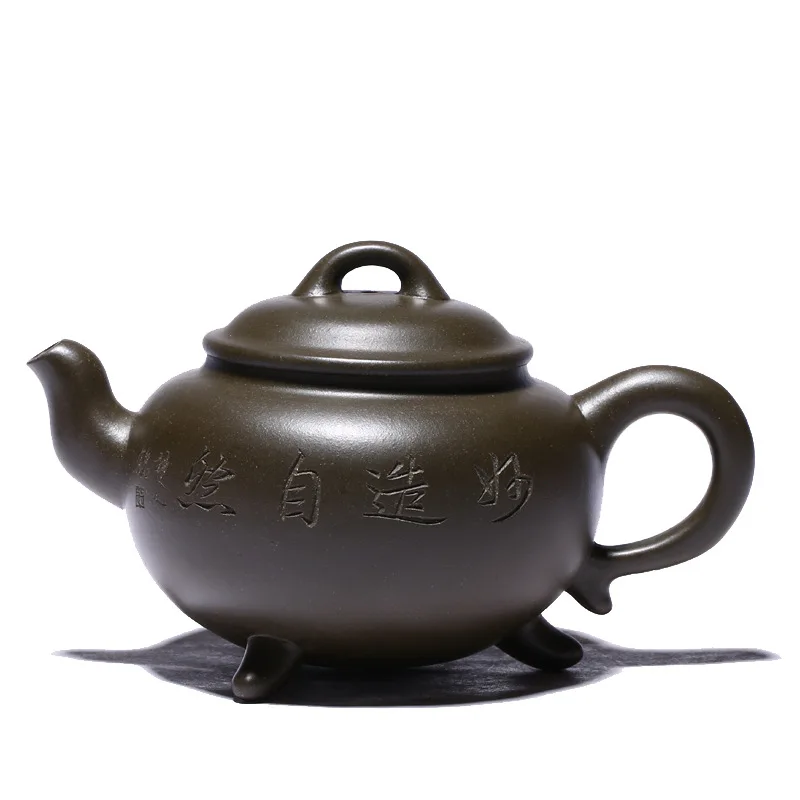

Yixing boutique famous junlvni purple clay teapot handmade tripod stove teapot kungfu tea set