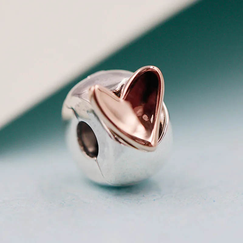 Зажим в форме сердца Freehand подвеска искусственное серебро с розовым сердцем