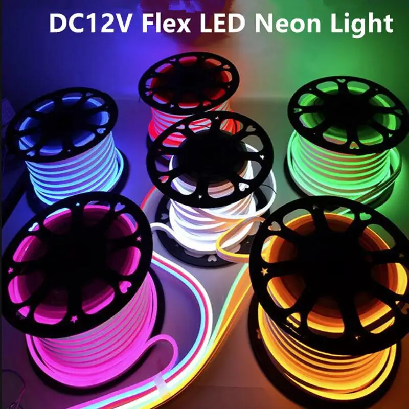 Гибкая силиконовая неоновая Светодиодная лента 12 В постоянного тока