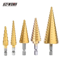 step drill bit 3 12 4 12 4 20 4 22 4 32 hss titanium coated high speed steel power tools metal wood hole cutter cone drilling