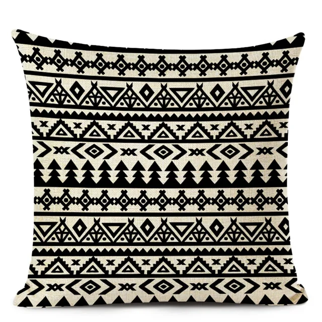 Retro High Quality ethnic Geometry Cushion Cover Throw Pillow Cutton Linen Car Sofa Bed Home Decor Textile Printed Pillowcase - Цвет: 11