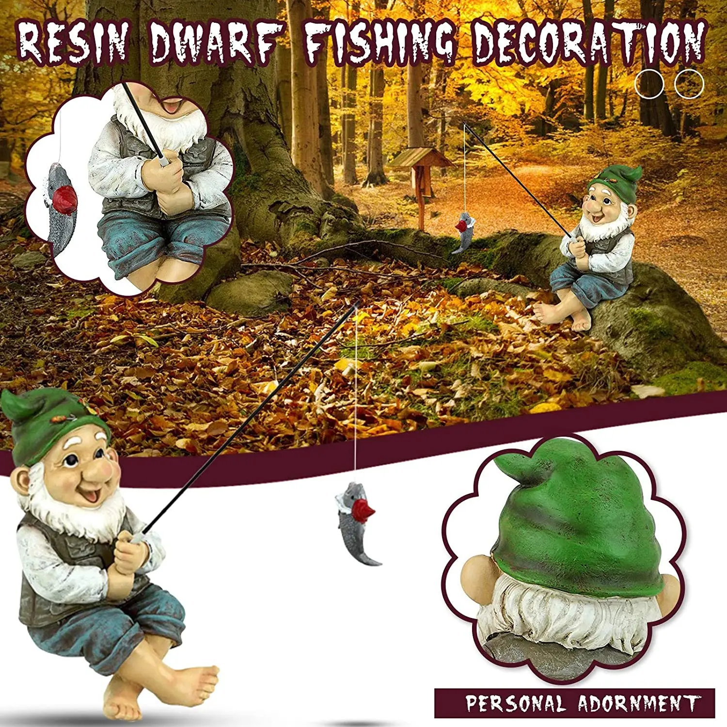 Рыболовная гнома уличная садовая сиделка забавные гномы газон из смолы