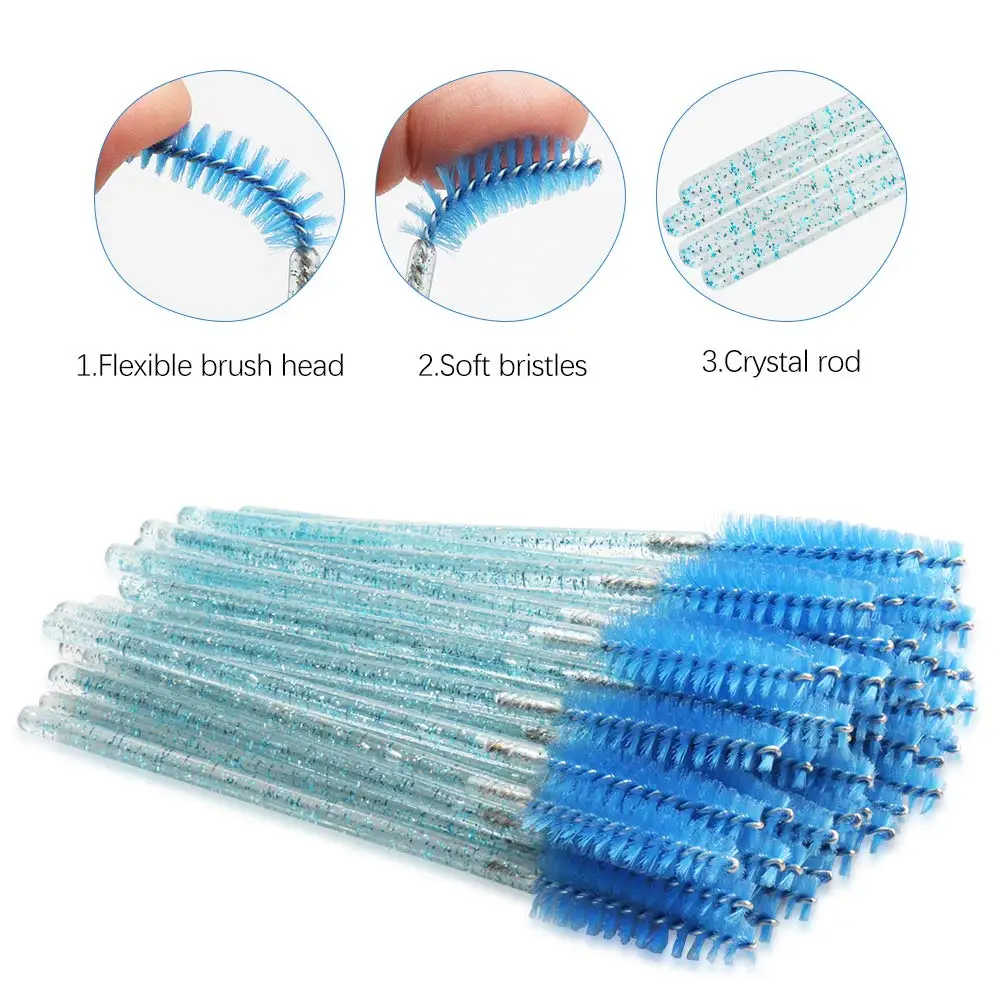 Многоцветная Модная стильная одноразовая щетка для ресниц тушь палочки макияжа