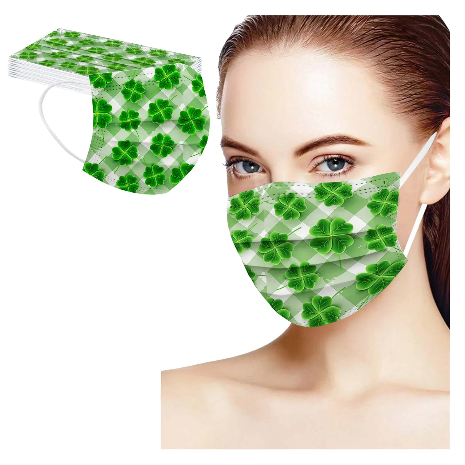 

Five styles Mask Adult St. Patrick's Day soft Three Layer Protective Breathable Mask