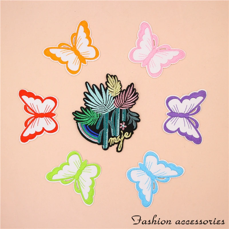 Патчи с вышивкой в виде бабочки утюгом для значков сумок шляп шапок джинсов