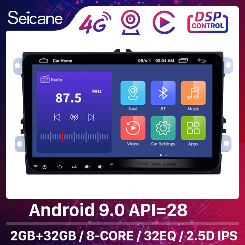 Seicane 9 дюймов Android 0 автомобильное стерео радио GPS-навигация для Volkswagen Skoda Octavia golf 5 6