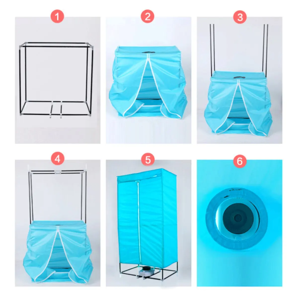 

220V 1000W Mini Dryers Electric Clothes Dryer Mini Folding Drying Machine Warm Air Drying Portable Cloth Dryer Wardrobe