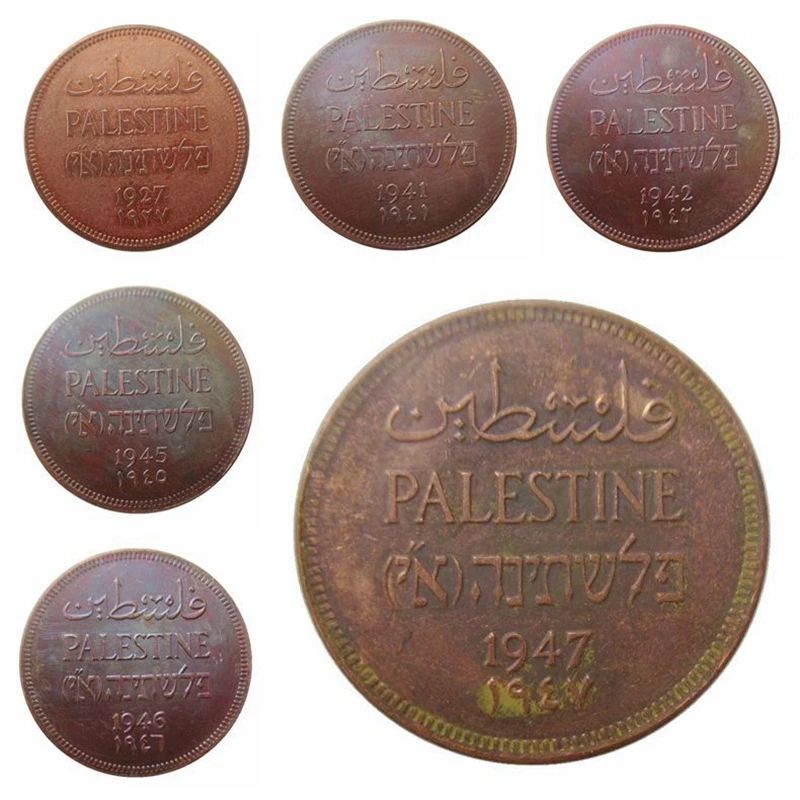 Isreal 2 mils 1927 1946 1947 памятная монета Посеребренная сувенирная художественная