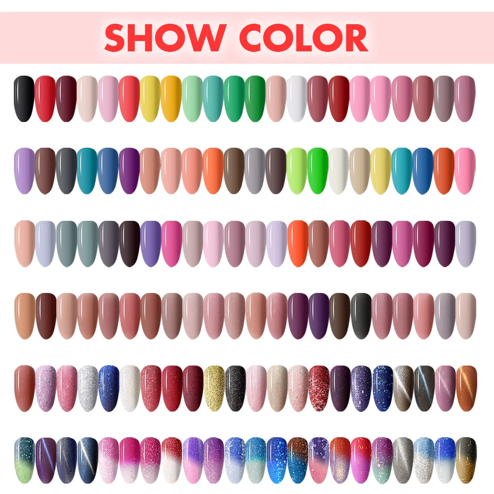 

RosyRozy Gel Nail Polish Paint Nagel Lacquer Color Coat Manicure Art Base and Top Coat Soak Off UV Pink Gel Polish Curable 8ml