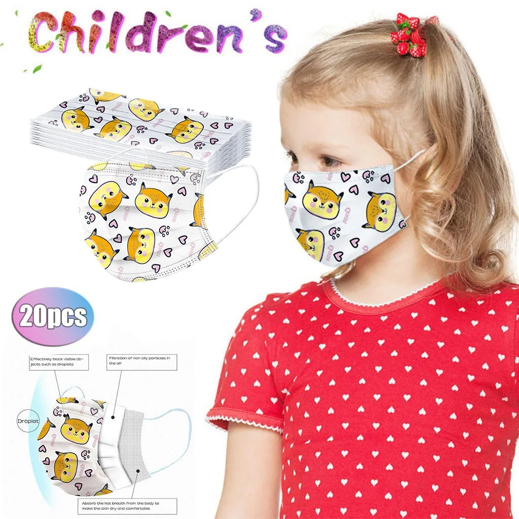 

Protective Face Masks Child Kids Disposable Face Masks 3 Layer Kids Mask Cartoon Halloween Cosplay Masque Enfant Jetable