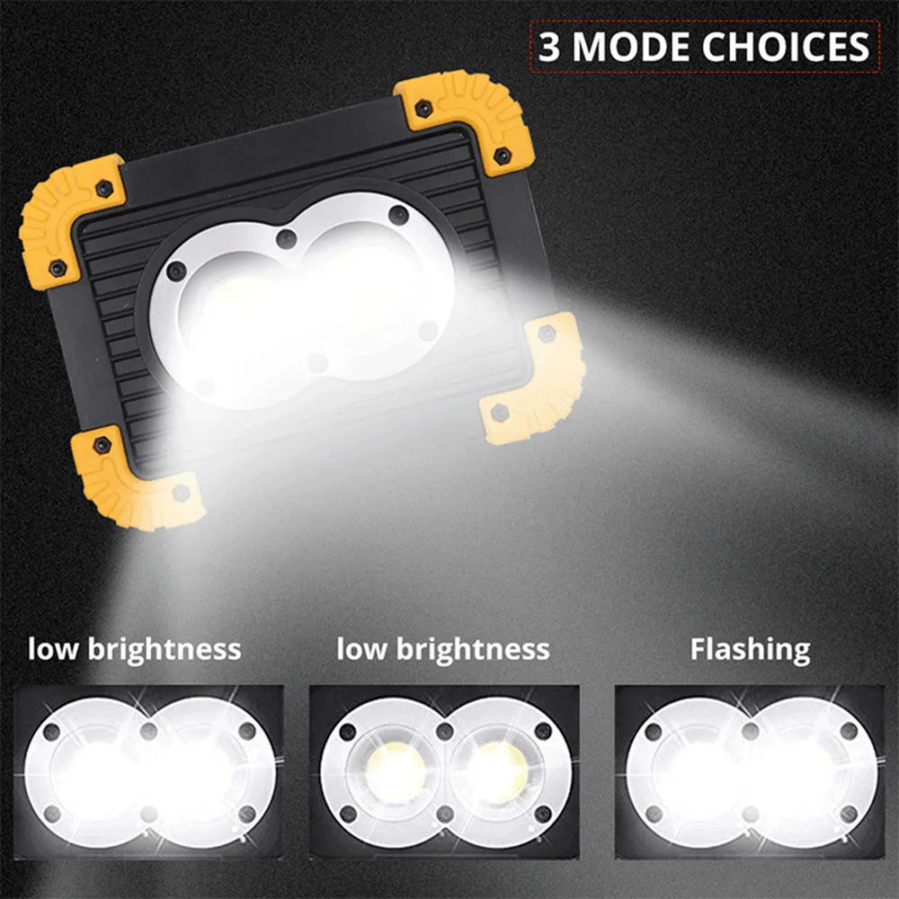 Портативный светодиодный светильник COB рабочий поисковый водонепроницаемый USB