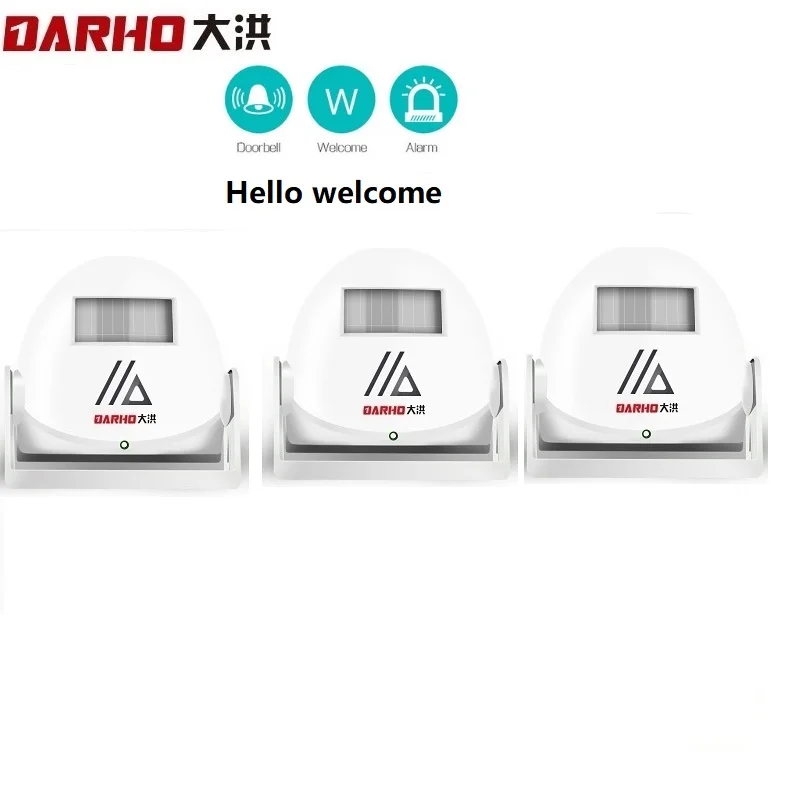 

Darho Hello Welcome Chime Home Security Ding-dong Protection Wireless Doorbell Entry Anti-thef Alarms Entranc Greeting Warning