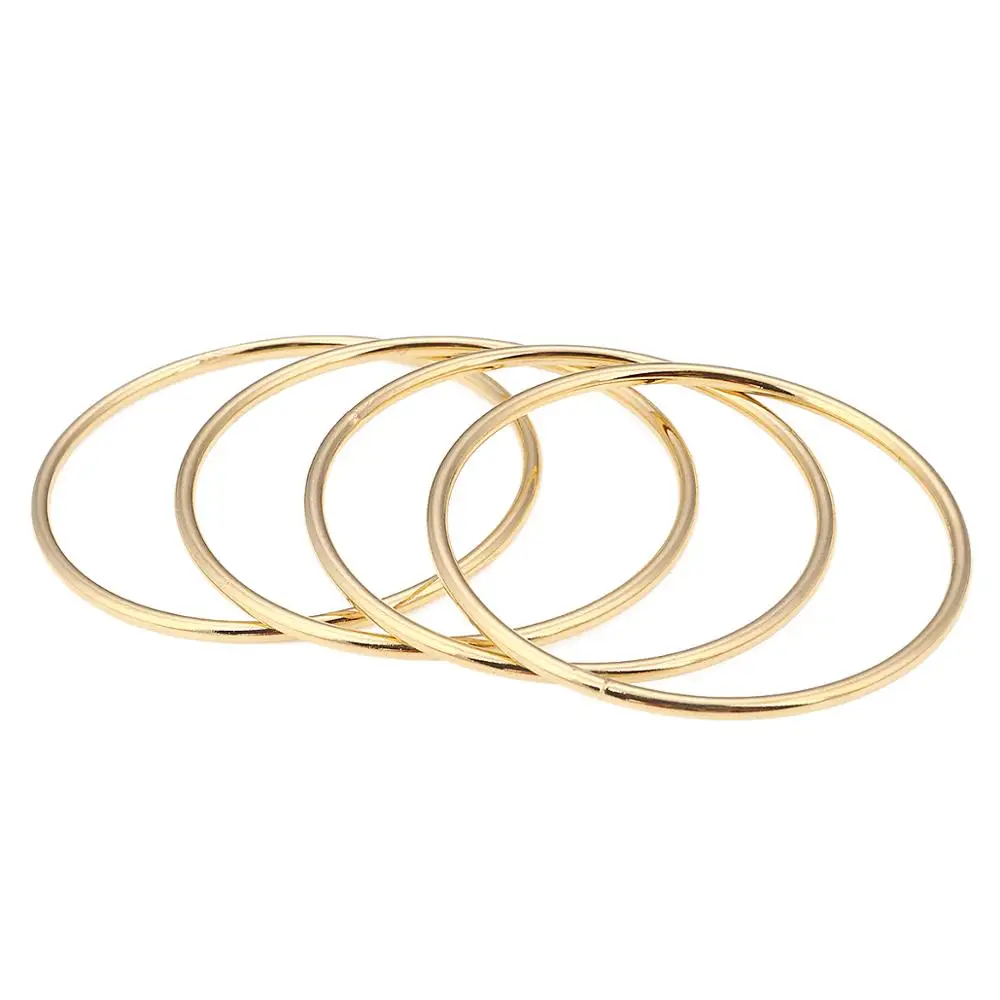 4 шт. Круглый Гладкий Браслет золотого цвета Свадебный Африканский полированный