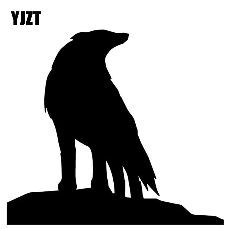 

YJZT 16,1 см * 14,5 см Одинокий волк индивидуальный декор двери автомобиля виниловая наклейка на машину наклейка черный/серебристый C4-2693