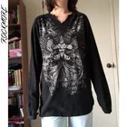 Женская футболка с длинным рукавом и винтажным принтом, в стиле ретро