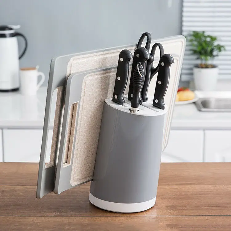 

Creative Knife Storage Holder 8 Slots Kitchen Tool Rack Storage Block Holder Cutting Board Block Stand Organizer