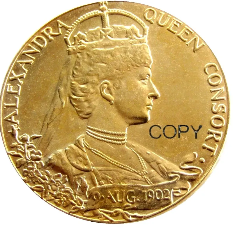 GB Эдвард VII Александра королева консорт 1902 коронационная медаль