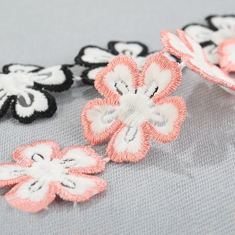 3 yards Embroidery Plum Blossom Flower Lace Trim Ribbon Diy Craft Clothing Sewing Decoration Materials | Дом и сад