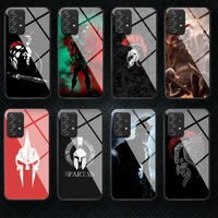 warrior spartans tempered glass phone case cover for samsung galaxy a 10 12 20 e 21 30 32 50 40 51 52 70 71 72 s hoesjes soft