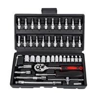 46 in 1 wrench batch hand tool set ratchet carbon steel pawl socket spanner screwdriver motorcycle car repair tool set