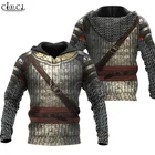 Толстовка мужская CLOOCL Chainmail Knight, модная Толстовка в стиле Харадзюку С 3D-принтом, средневековая броня, худи унисекс для косплея