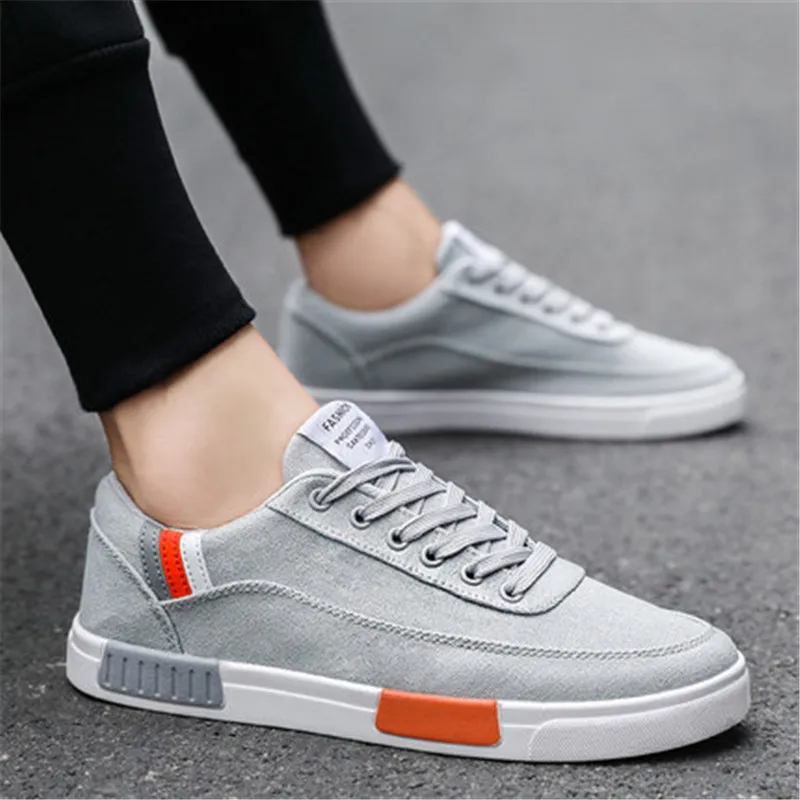 

2019 Men Outdoor Shoes Men's Breathable Canvas Sneakers Solid Color Outdoor Casual Work Shoes zapatillas hombre casual shoes