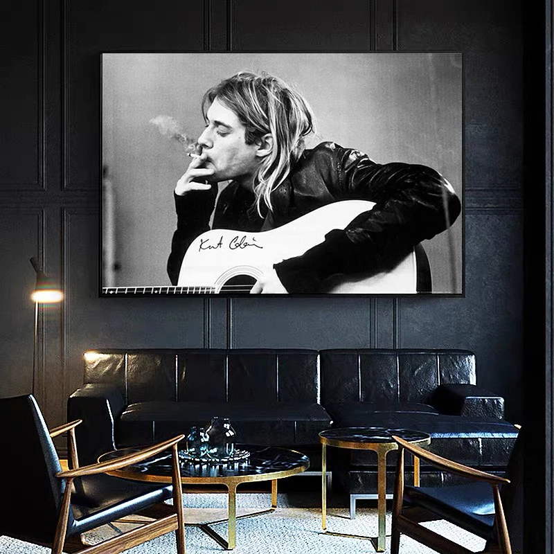 Фото Настенная Картина на холсте с изображением музыкальной группы Курта Кобейна |
