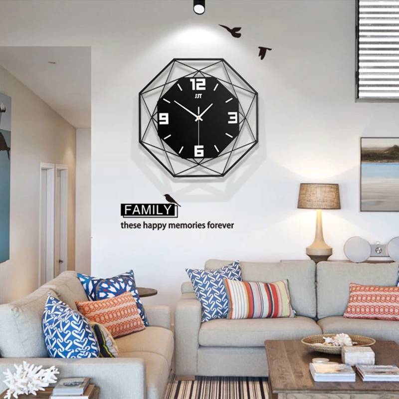 

13 Inch 35CM 3D Luminous Wall Clocks Luminous Glow In The Dark Quartz Metal Watch Night Lights for Home Living Room Decoration